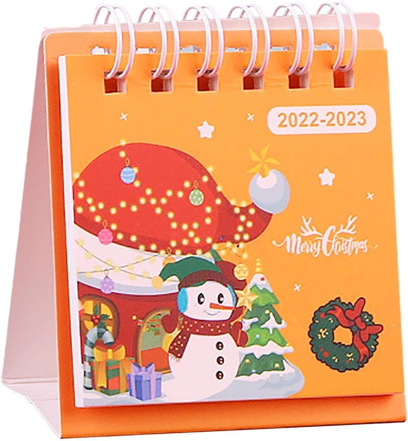 woobles Cartoon Desk Calendar 2022-2023 | Standing Flip August 2022 to December 2023 Desktop Calendar | Christmas Stand Up Calendar Christmas Desk Gift, Suit for Office, School, Kindergarten, Nursery - Image 1